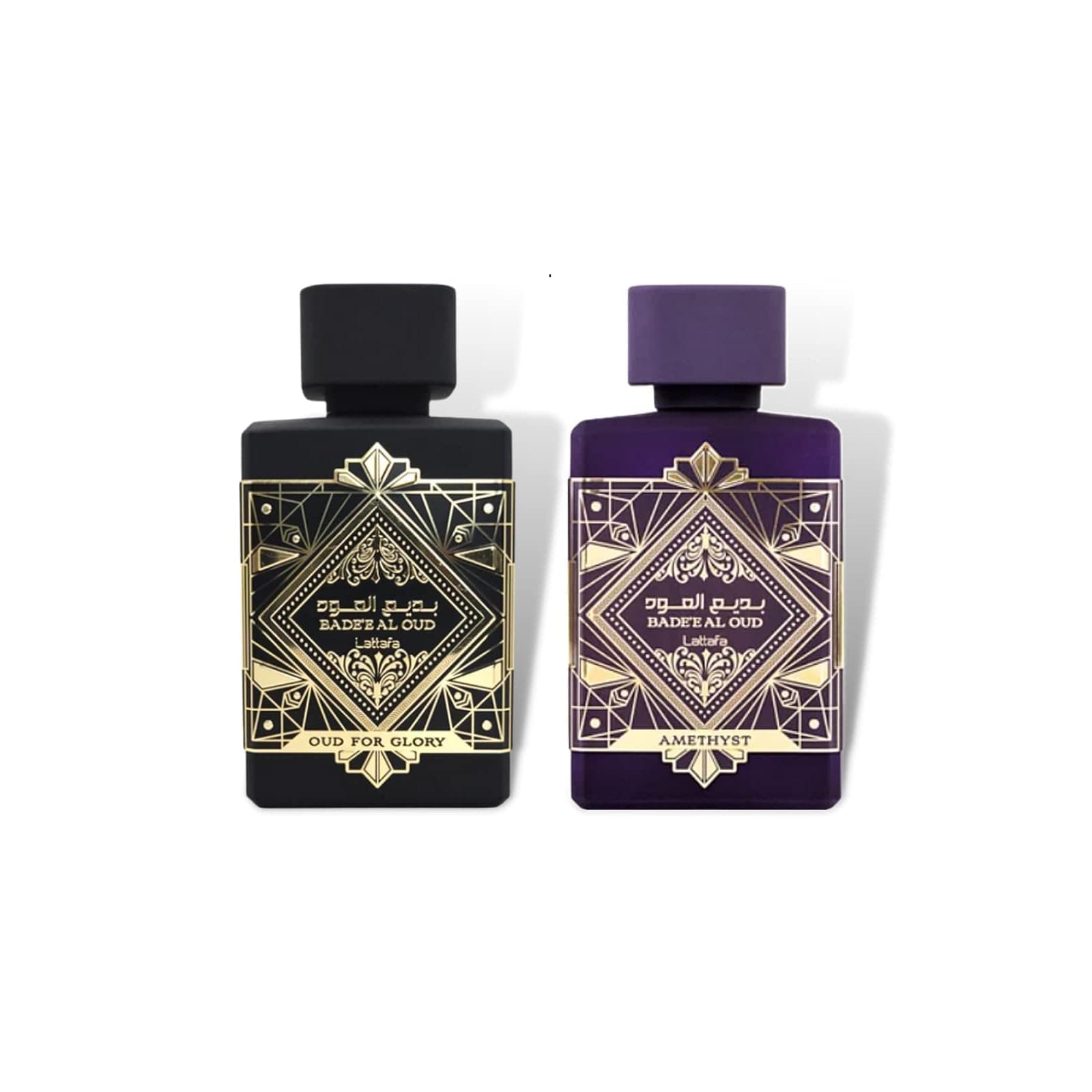 Bade'e Al Oud 2-Piece Set for Unisex, (3.4 Oz Amethyst Eau De Parfum Spray + 3.4 Oz Oud for Glory Eau De Parfum Spray)