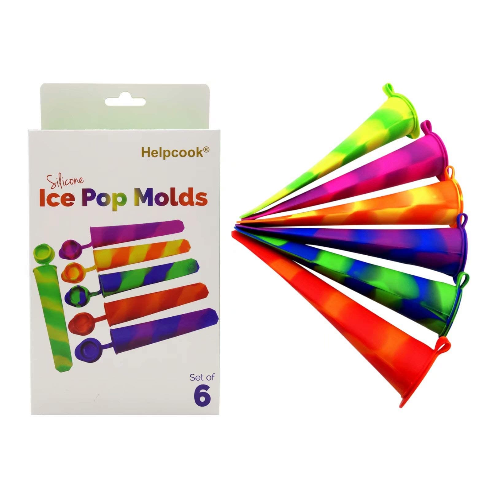 Popsicle Molds,6 Pack Silicone Ice Pop Molds,Drip Free Popsicles Molds for Kids,Easy Release Ice Cream Maker Reusable DIY Pop Molds,BPA Free Freezer Tubes with Lids