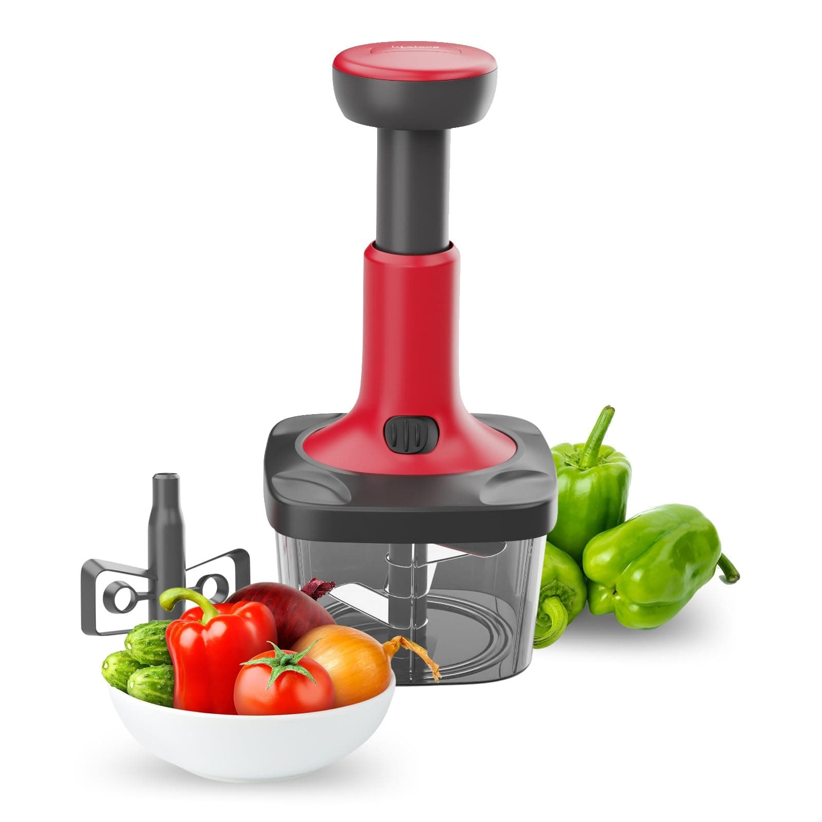 Lifelong Push Chopper 650ml | Compact and Efficient Vegetable, Onion, and Garlic Chopper, Essential Manual Kitchen Cutter for Quick and Easy Food Preparation, Ideal for Small Kitchens and Meal Prep