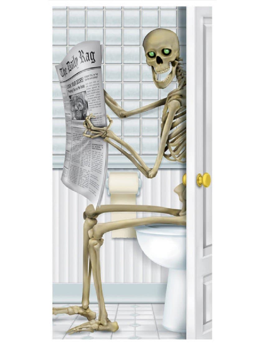 Skeleton Restroom Door Cover Party Accessory (1 Count) (1/Pkg)