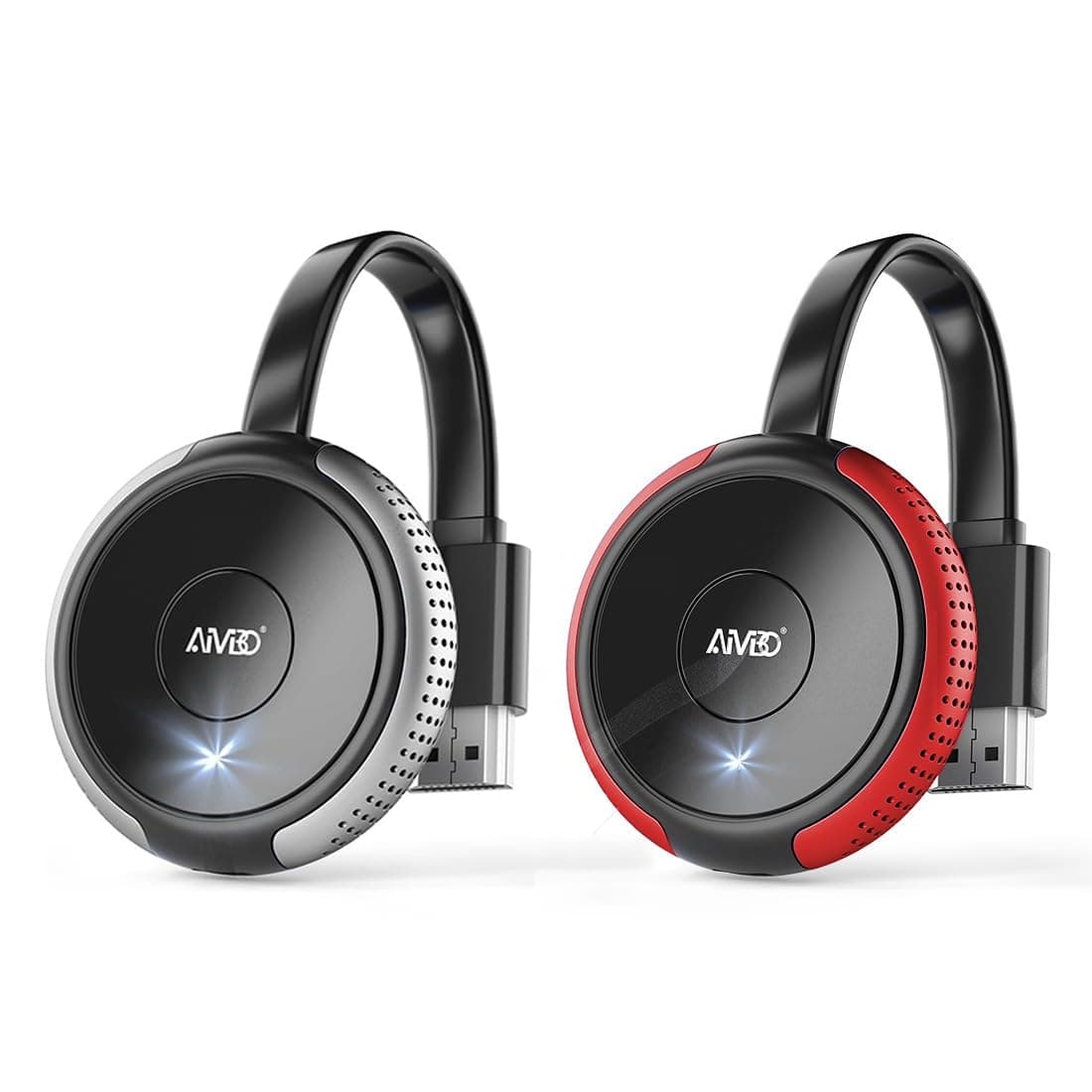 TIMBOOTECH 4K/5G Wireless HDMI Display Adapter Silver & Red, 4K@30Hz Miracast Dongle Screen Mirroring 65FT, for Laptop, PC, i-Phone, i-Pad, Tablet, Mac,Android,Window to TV/Projector/Monitor