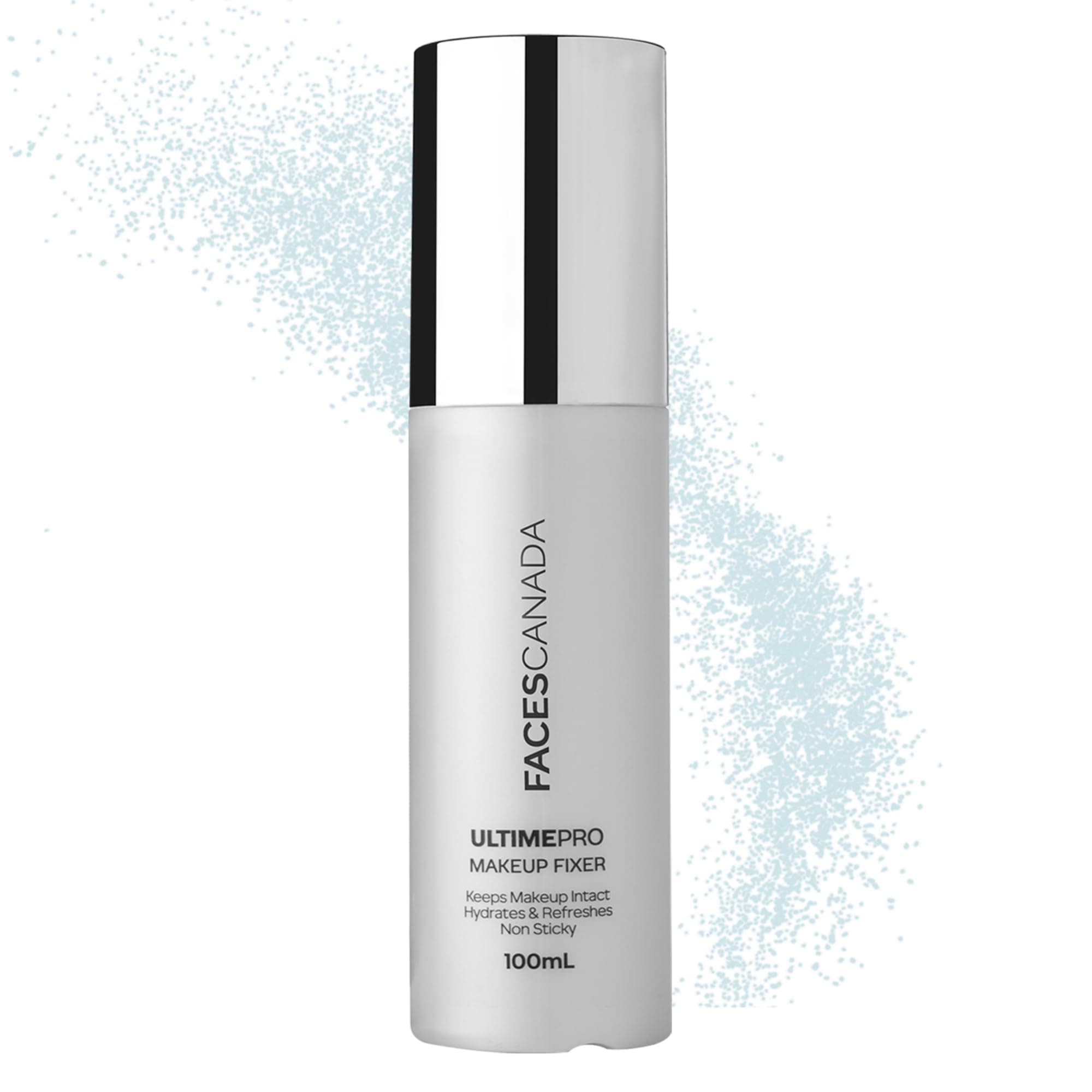 FACES CANADA Ultime Pro Makeup Fixer, 100 ml | Long Lasting Makeup Setting Spray | Keeps Makeup Intact | Hydrates, Soothes & Refreshes Skin | Hyaluronic Acid & Vitamin E Enriched | No Alcohol