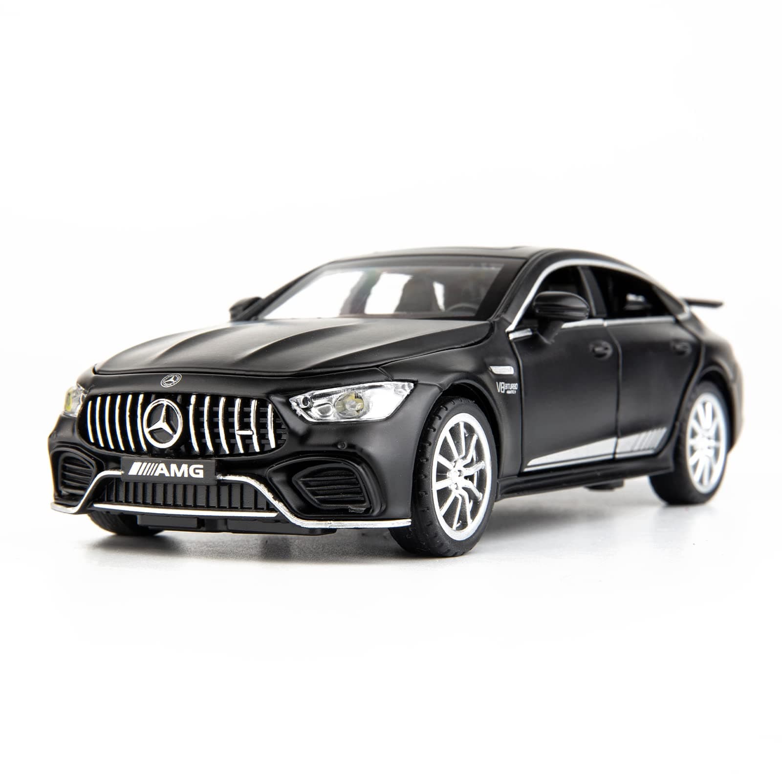 WAKAKAC 1/32 AMG GT63 Model Car Alloy Diecast Pull Back Toy Car with Sound and Light Door Can Be Opened Toy Vehicle for Kids Gift(Black)