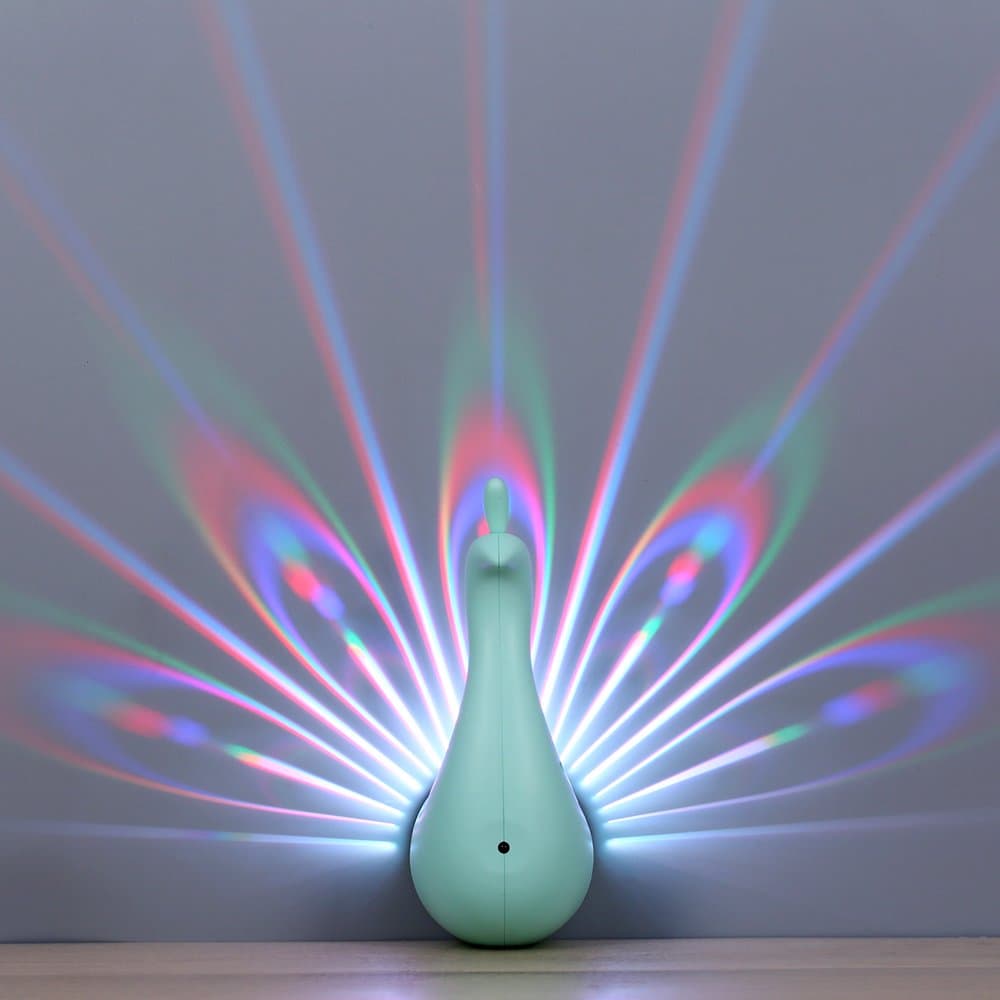 Edelin LED Night Light, Peacock Wall Light, Originality Modern Decorative Lighting Bedroom Projection lamp (Green)