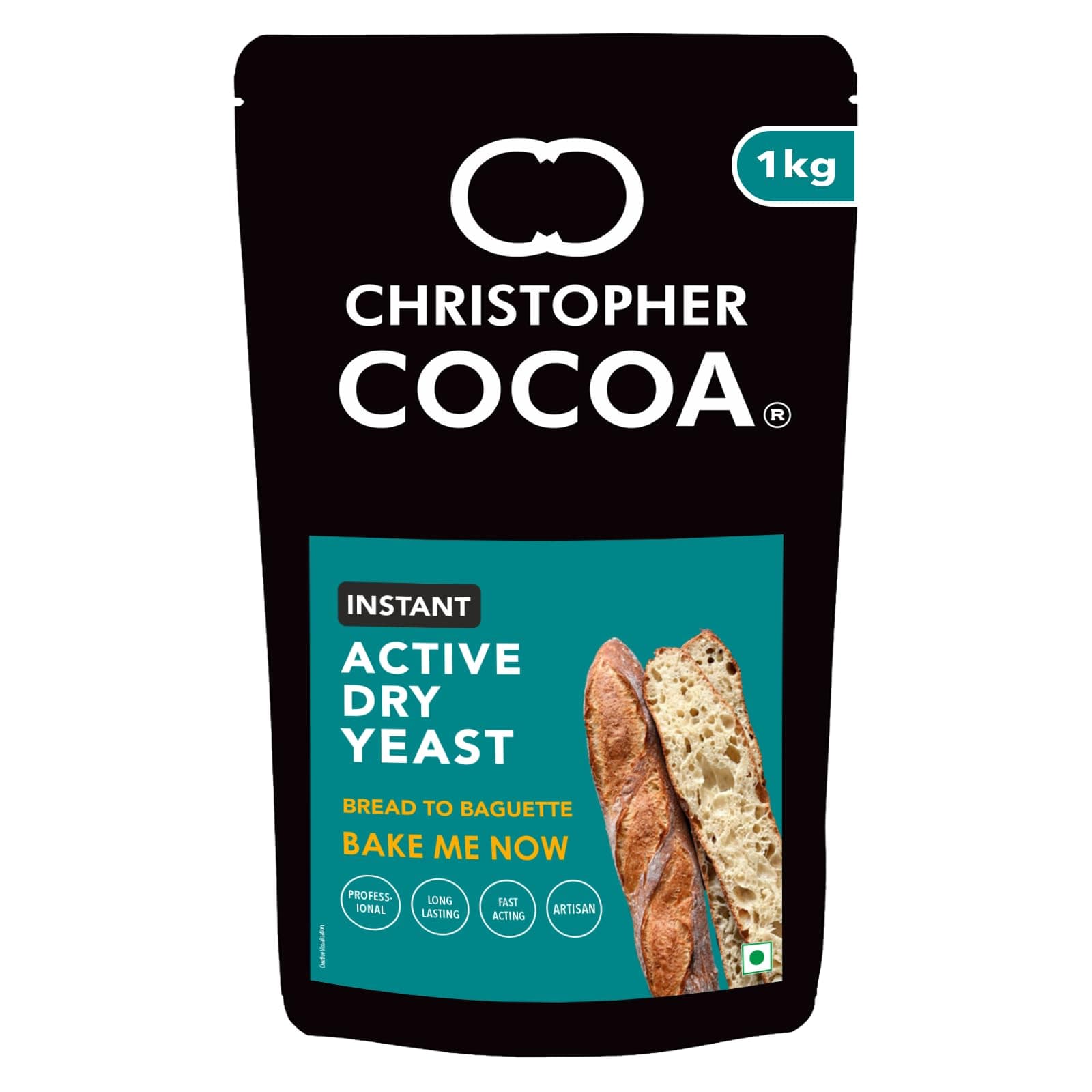 Christopher Cocoa Instant Active Dry Yeast 1Kg (Bake Bread, Cake, Pizza, Dough)