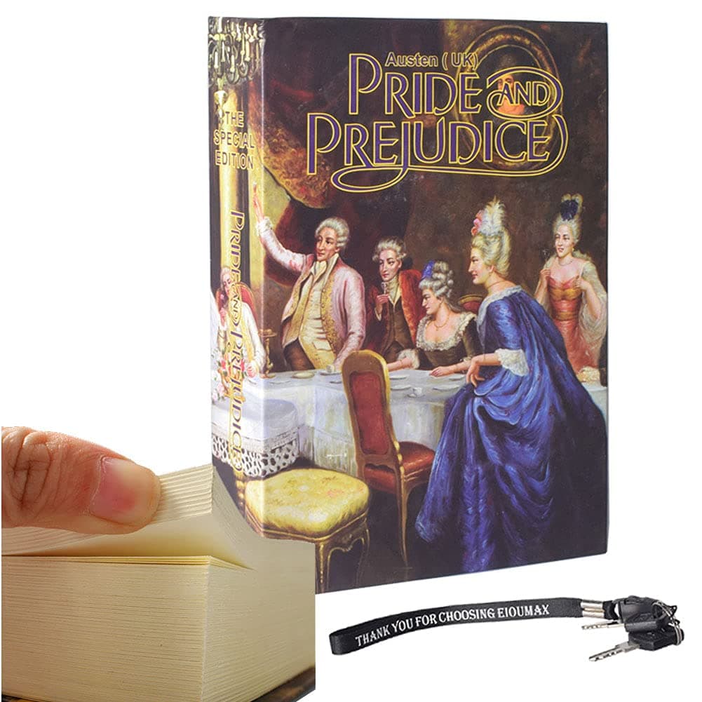 EIOUMAX Real Paper Book Locking Book safe with Key Lock Anti-Theft Safe - Pride and Prejudice