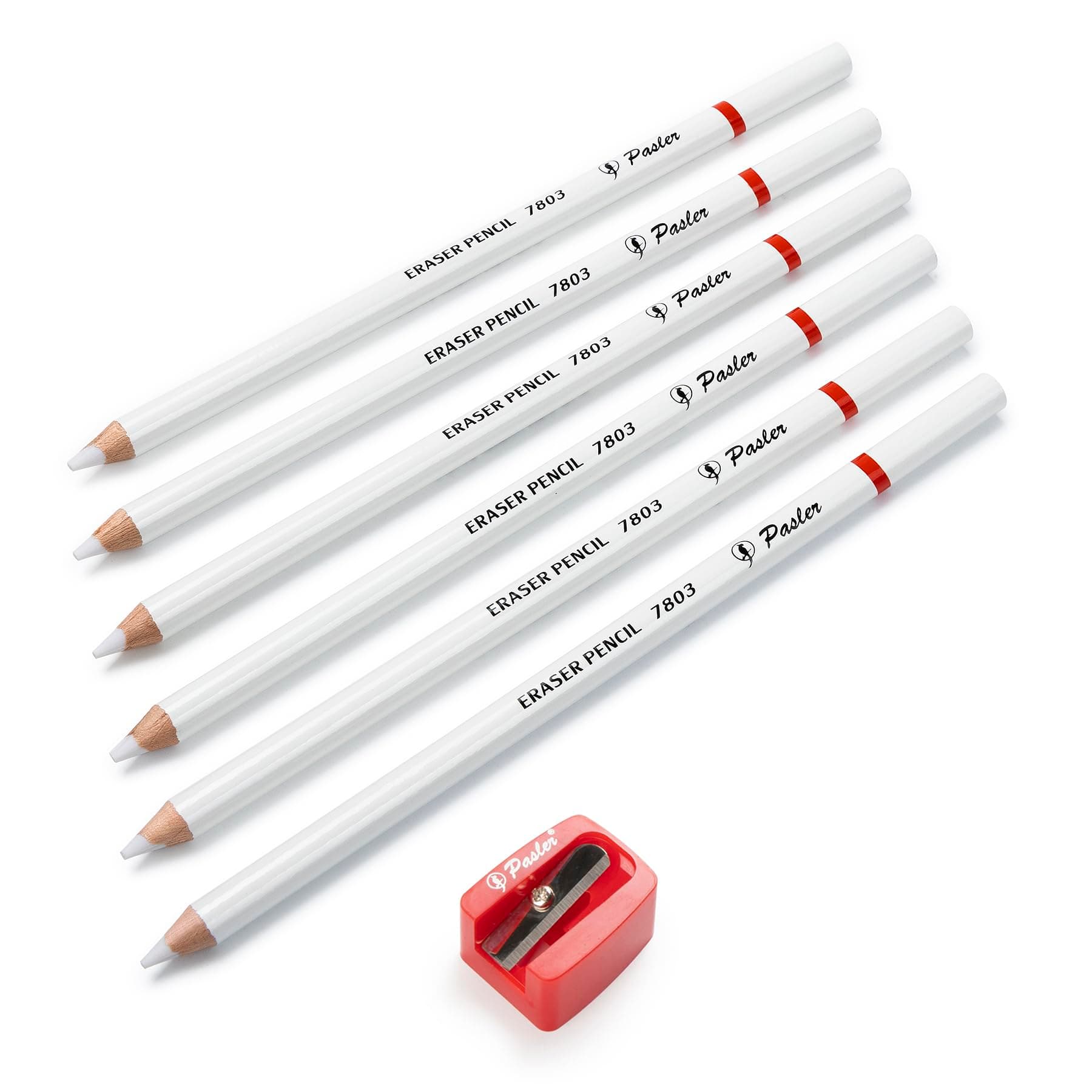 Pasler® Eraser pencils 7803 perfection Detail Eraser Pencil and a Sharpener perfect for sketches and coloured illustrations (7- pack)