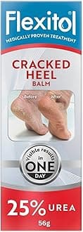 Flexitol Cracked Heel Balm, Visible Results in 1 Day, For Extremely Dry Feet & Cracked Heels, Removes Hard Skin, 25% Urea, Medically Proven Foot Cream, Suitable for Diabetics, 1 x 56g