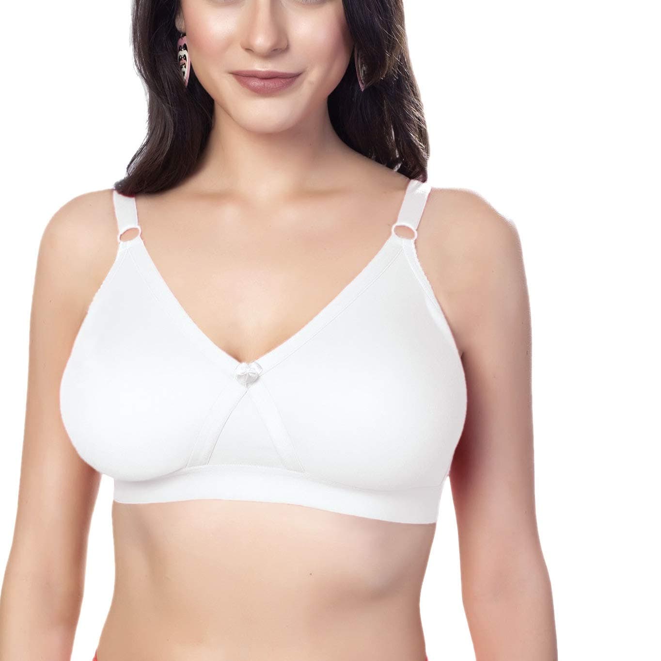SIMONICross Fit Polycotton Non-Wired Non-Padded Full Coverage Cups Bra, Comfortable Everyday T-Shirt Bra for Women and Girls