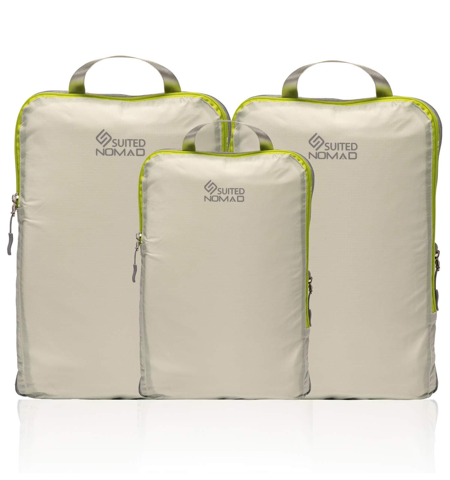 SUITEDNOMAD Ultralight Compression Packing Cubes Set, Suitcase and Backpack Travel Organizer Bags