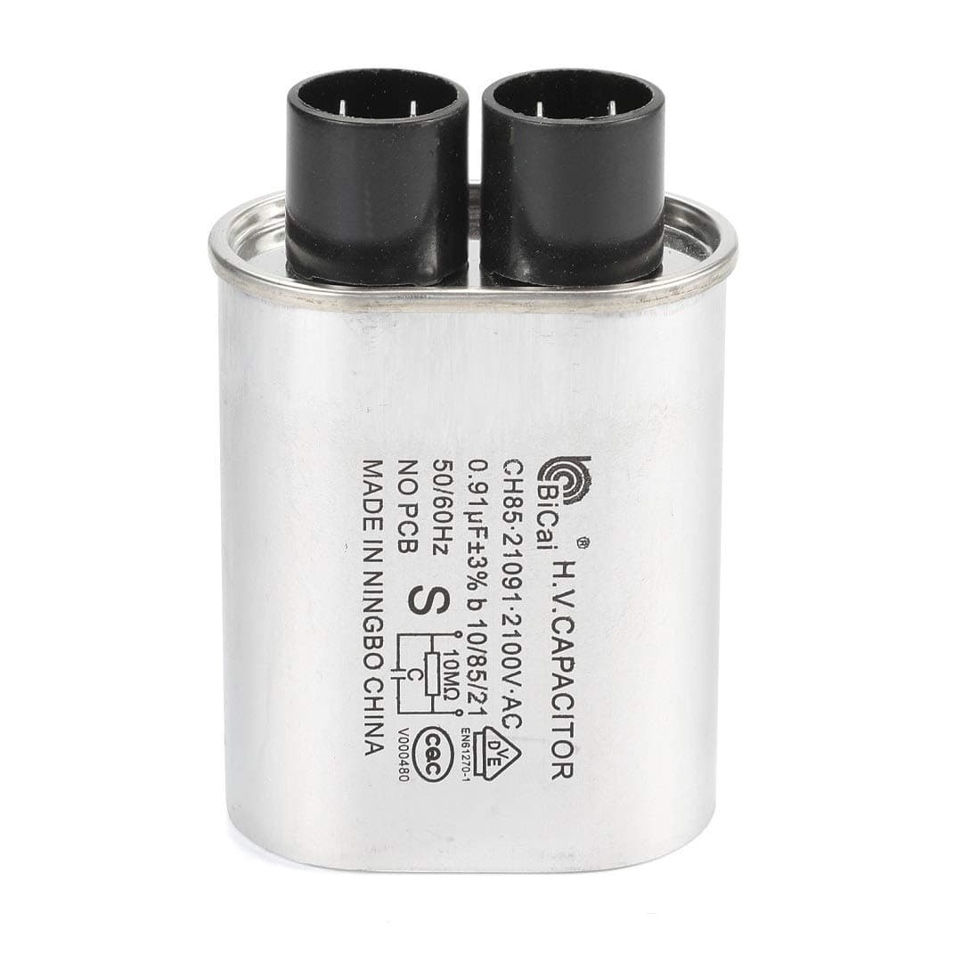 0.91 uF MFD Microwave Capacitor Replacement with 4.8x0.5mm/0.19x0.02in Terminal 2100V AC High Voltage Capacitor