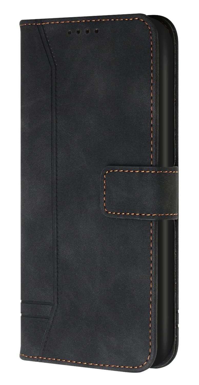 Compatible with iPhone 15 Wallet Case, Magnetic PU Leather Folio Flip Folding Cover for iPhone 15, Black