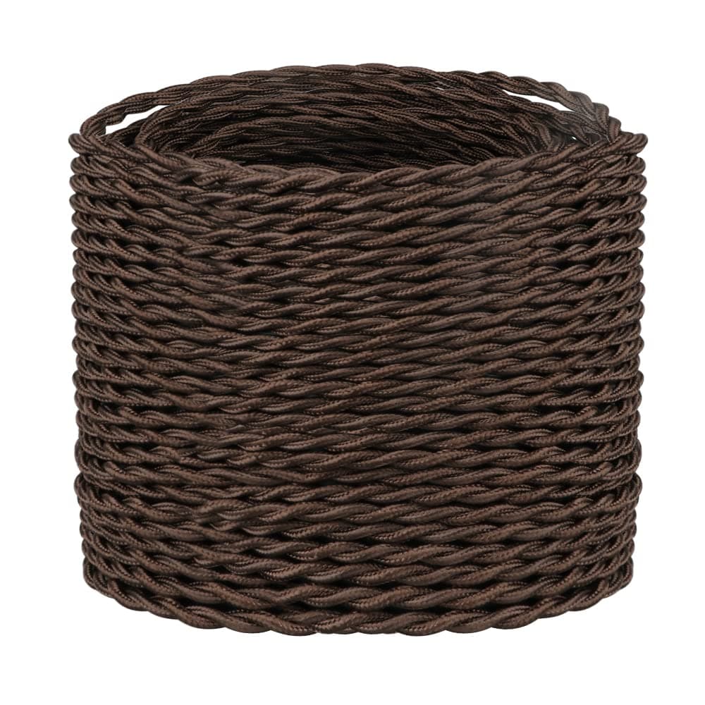 – 3 Core Brown Braided Flex Cable - 10 Meters / 32.8FT, Vintage Twisted Fabric Electrical Wire for DIY Lamps & Industrial Pendant Lights