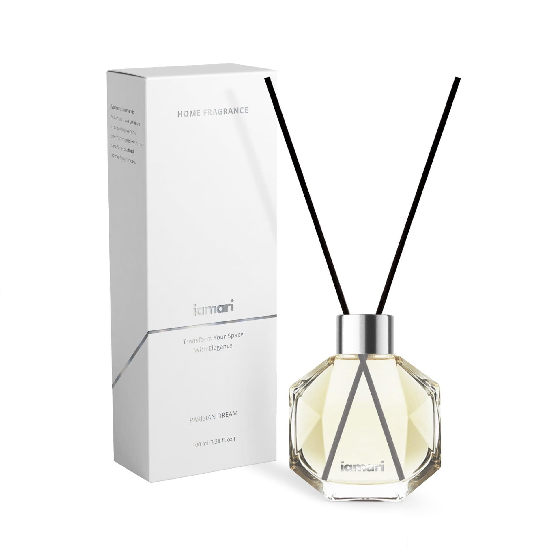 IAMARI Parisian Dream Reed Diffuser – A Luxurious Blend of Peony, Raspberry & Musk, Inspired by an Iconic Parisian Fragrance, 100ml
