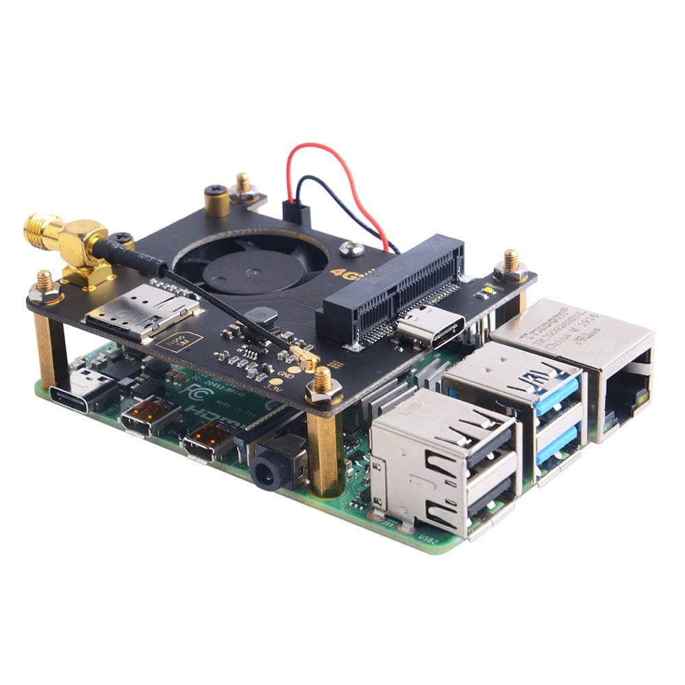 GeeekPi RPi 4G / 3G Hat for Raspberry Pi Zero/Zero W/Zero WH/2B/3B/3B+/4B,Jetson Nano,Supports SMS, MMS, Mail, TCP, UDP, DTMF, HTTP, FTP