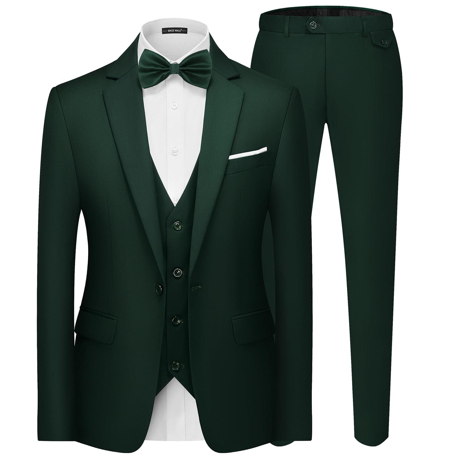 Men's 3 Pieces Suit Elegant Solid One Button Slim Fit Single Breasted Party Blazer Vest Pants Set