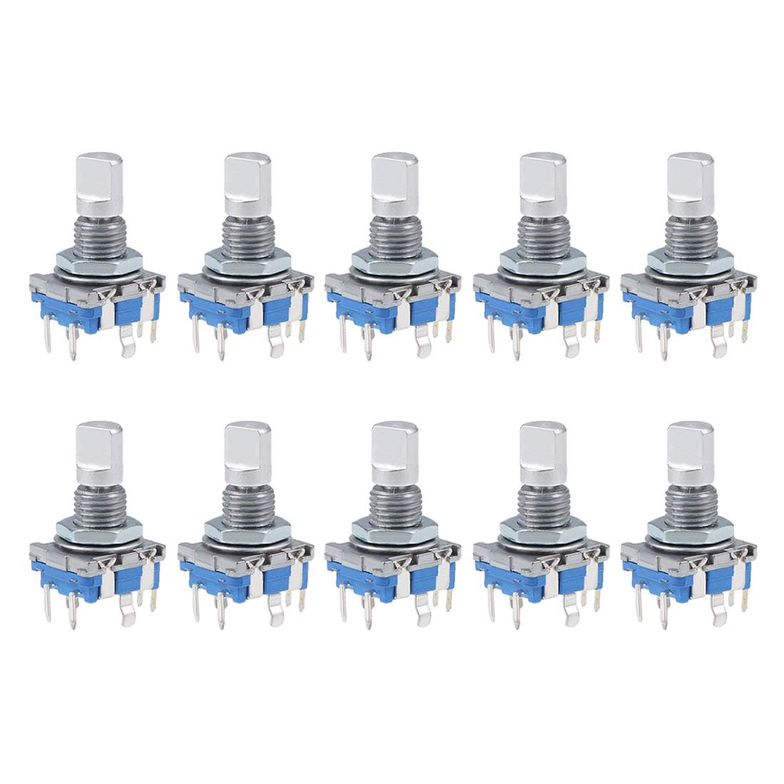 uxcell 360 Degree Rotary Encoder Code Switch Digital Potentiometer 5 Pins 8mm D-Shaft 10pcs