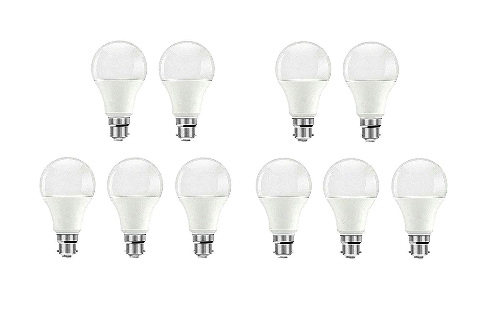 Saish Solutions 12v 12 Watts DC LED Bulb, B22 type Holder, directly run on any 12 Volts Battery Supply (Pack of 10)