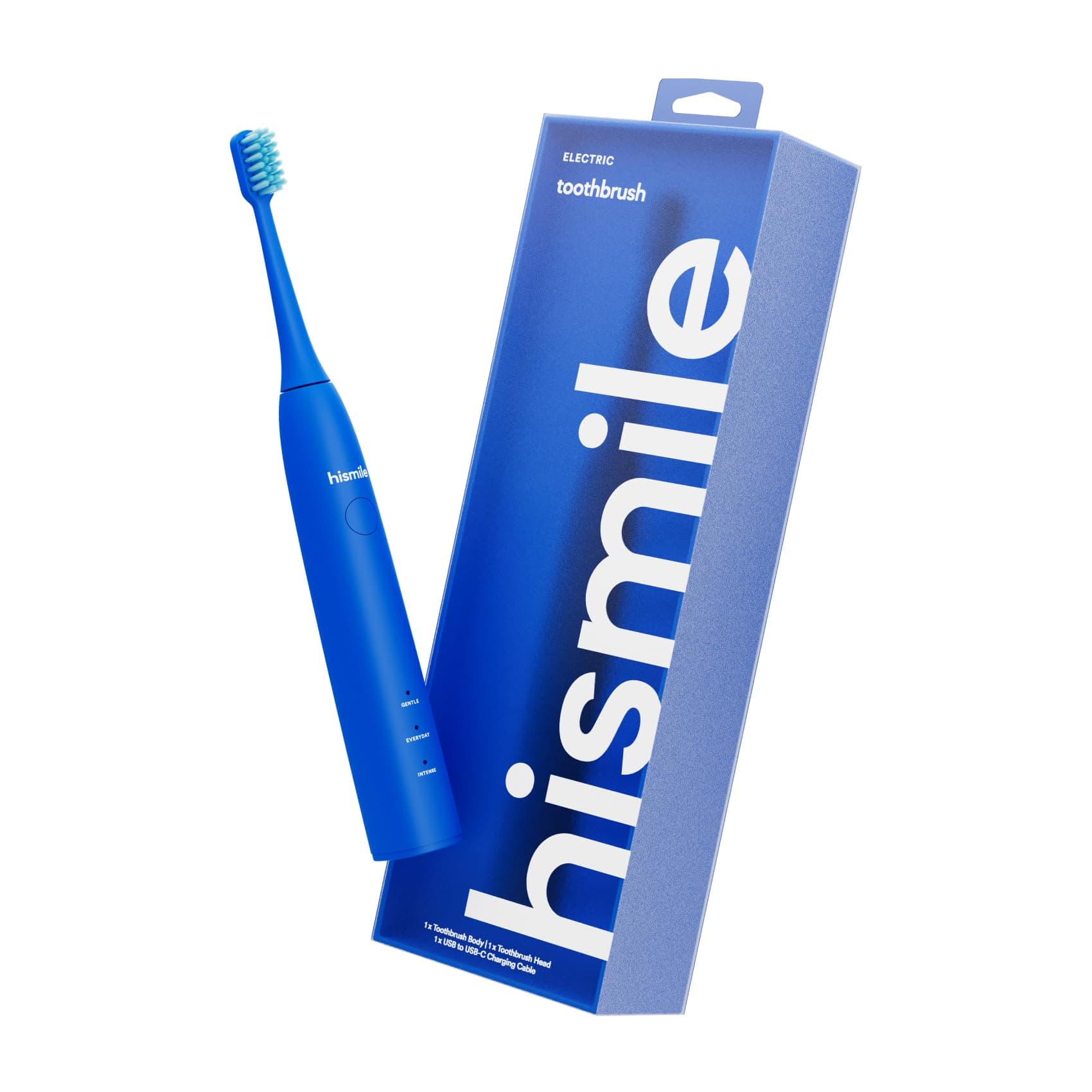 Electric Toothbrush, 3 Brushing Modes, Smart Timer, Rechargeable, Soft-Tapered Bristles, Mode Memory (Bright Blue)