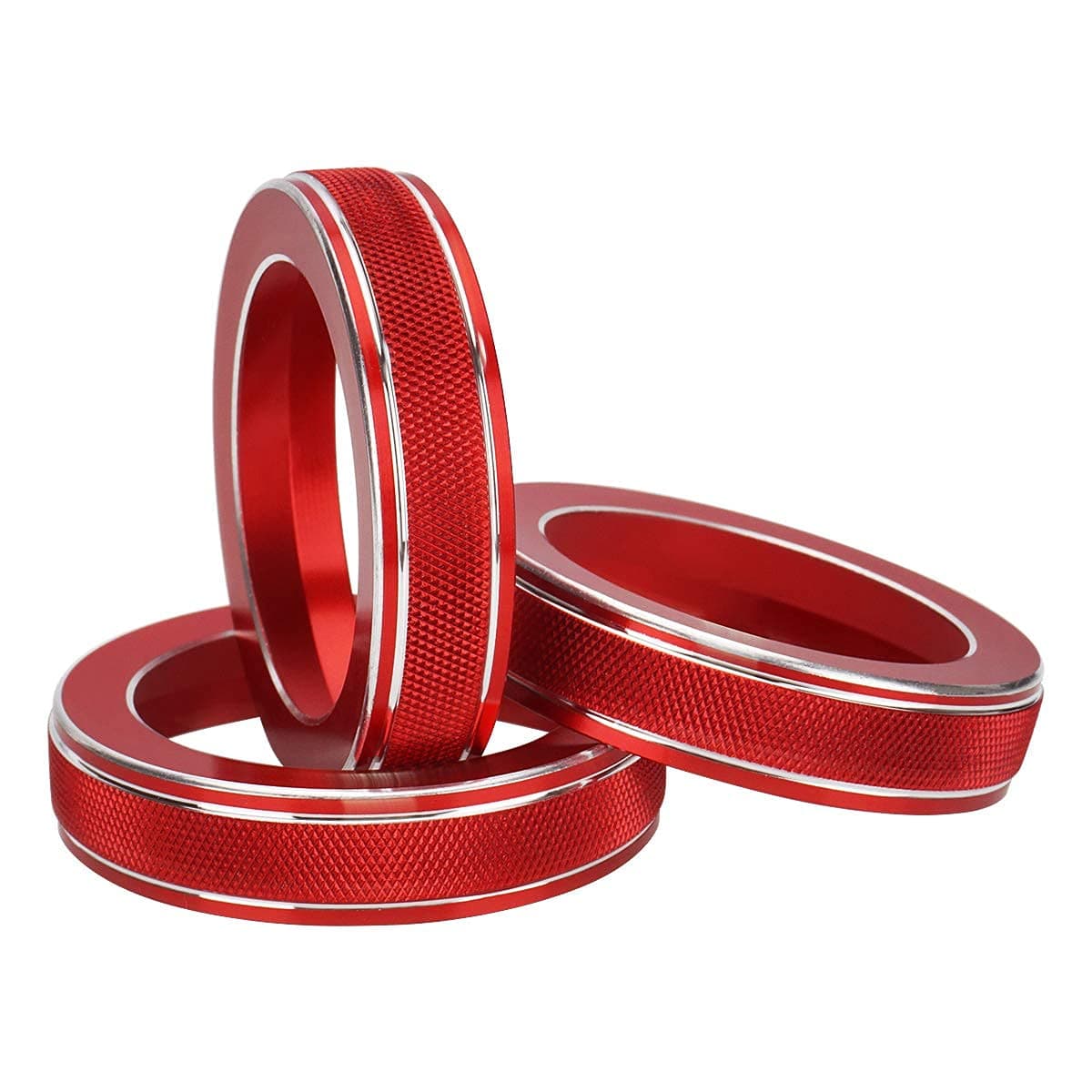 MARCHFA Air Conditioning Switch Cover Compatible for Evoque 2013 2014 2015 2017 2018 Accessroies Switch Button Decoration Ring (Red)