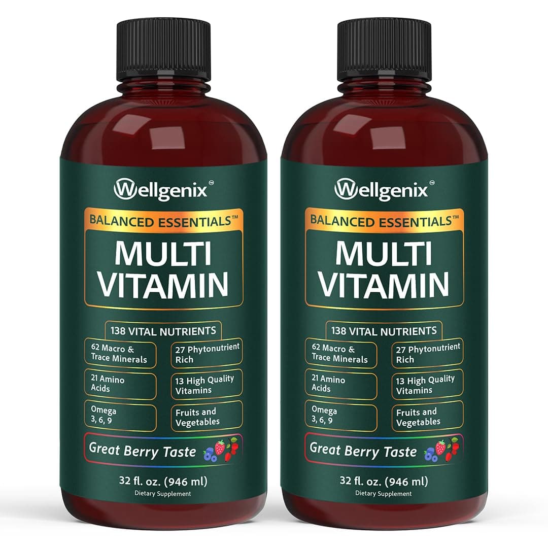Balanced Essentials 2 Pack Natural Liquid Nutritional Supplement Vitamin 32 Ounces Very Berry S-BE32 (Packaging May Vary)