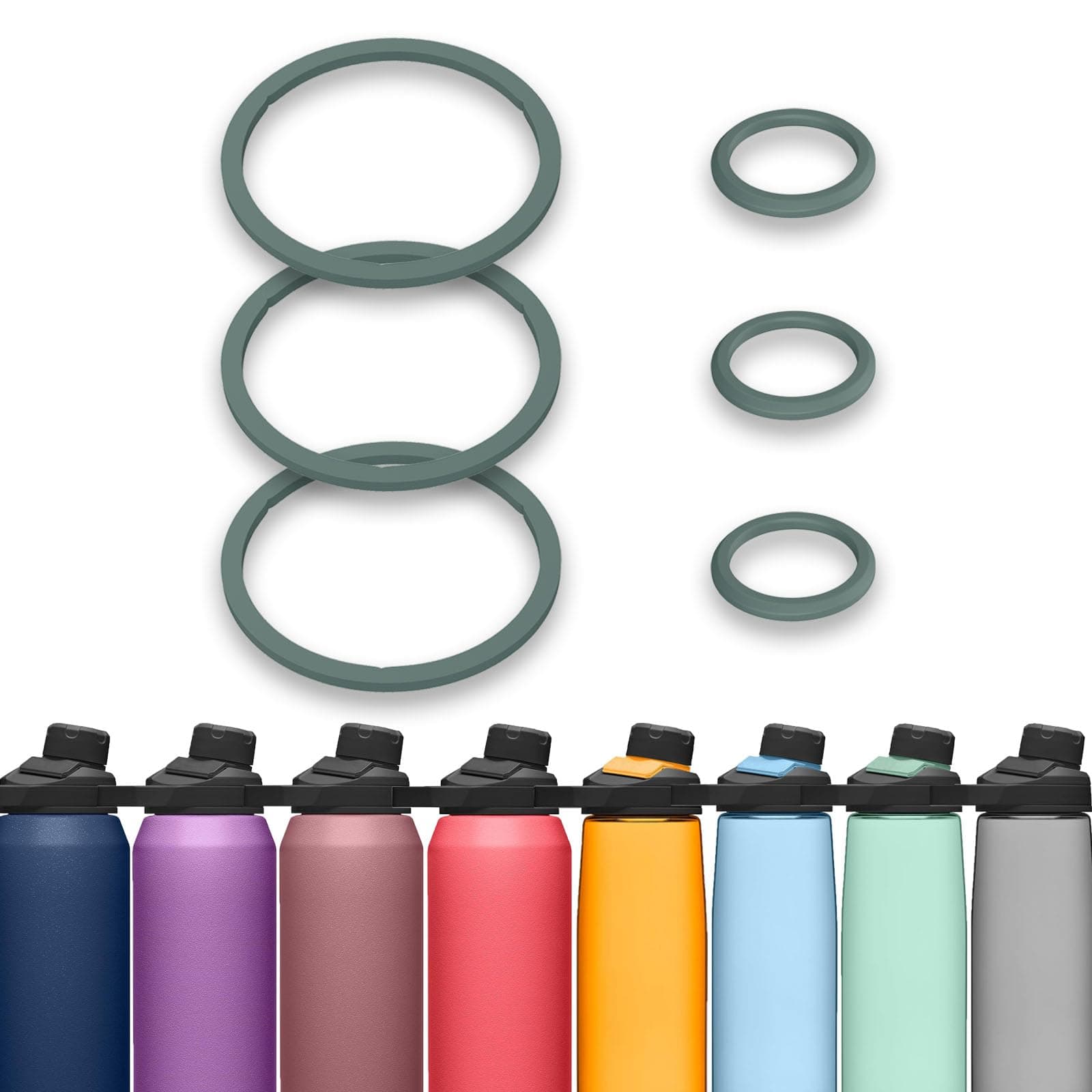 BOSORIO 3 Sets Gaskets Compatible with Camelbak Chute Mag Water Bottle 20oz 25oz 32oz 50oz