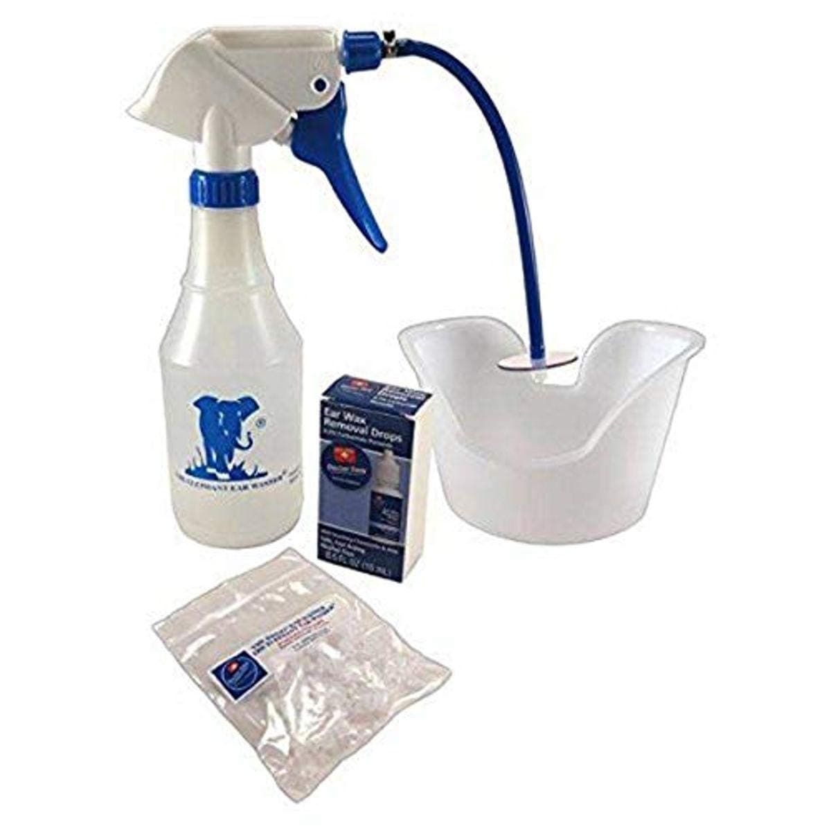 Doctor Easy Easy Elephant Ear Washer Bottle System Kit Blue/Clear/White 4 Piece Set