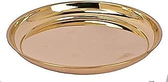 Handmade Brass Puja Thali/Pure Brass Pooja Plate (Size-6 Inch) (6X6, 2)