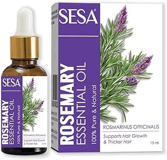 Rosemary Essential Oil for Hair Growth and Nourishes Skin | 100% Pure, Natural and Premium Spanish Rosemary Oil | Hair Fall Control & Scalp Nourishment | For Women & Men | 15 ml