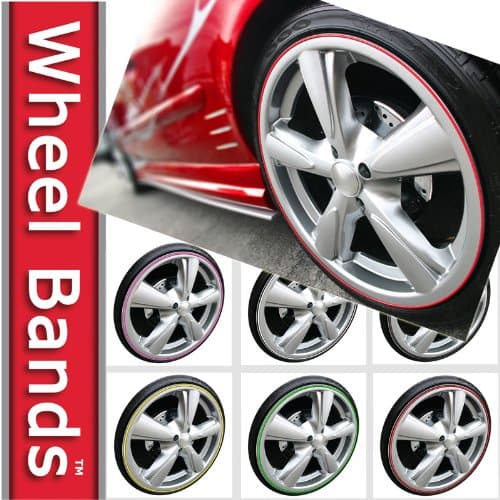 Wheel Bands Rim Protector - White W/ Silver Track