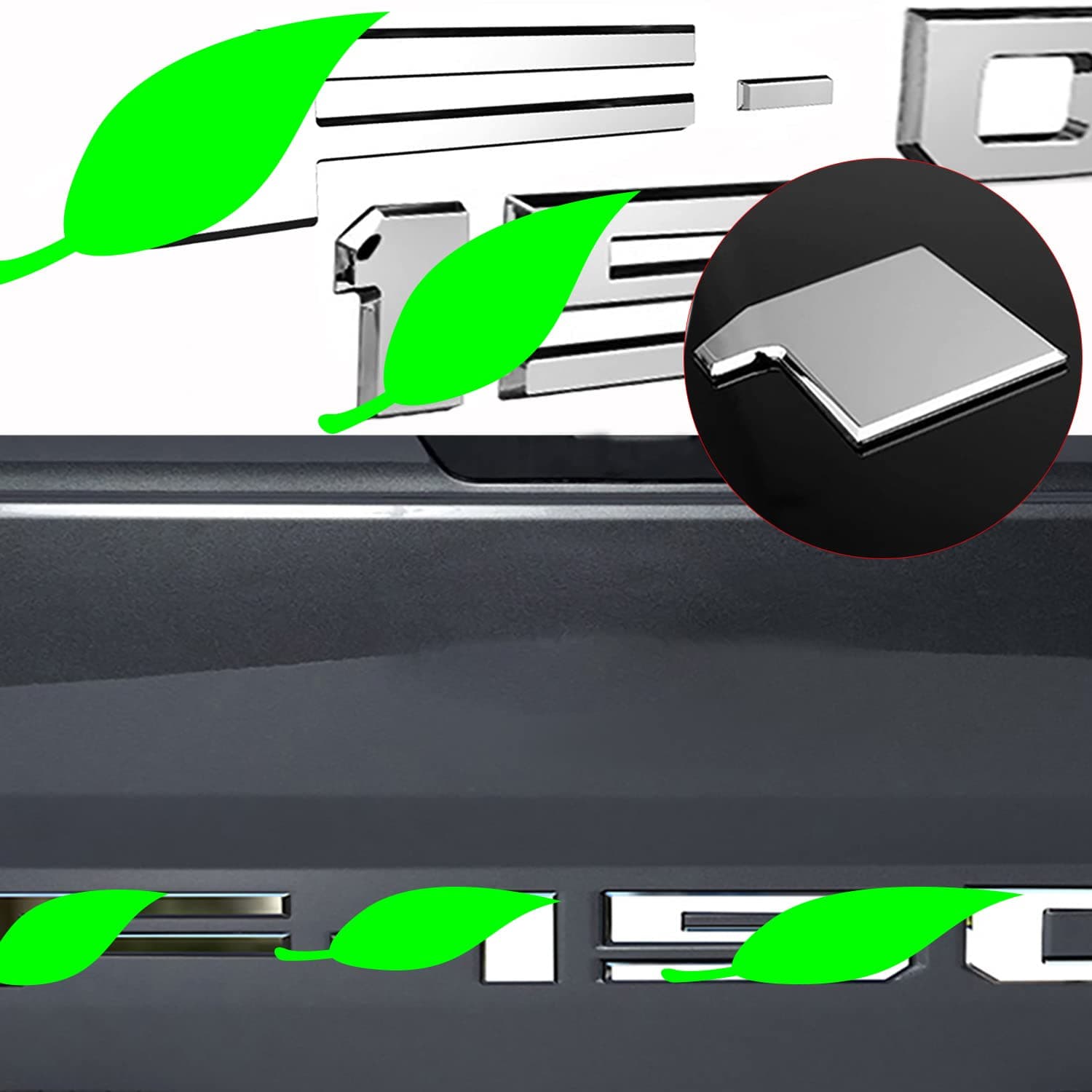 KENPENRI Tailgate Insert Letters Compatible with 2021 - 3D Raised Rear Stickers with 3M Adhesive(Chrome Silver)