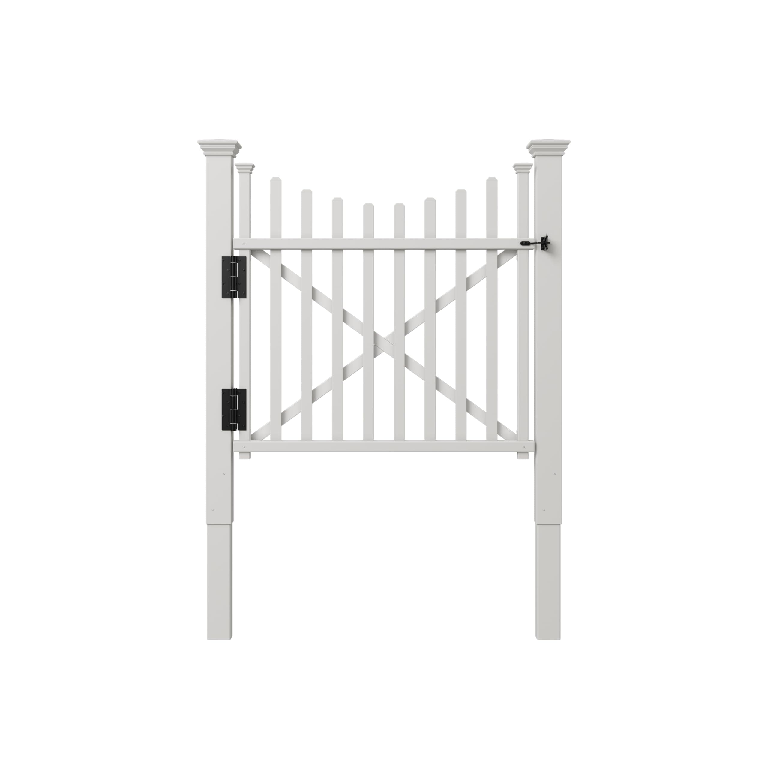 3.8ft H x 4.1ft W (1 Gate) Zippity Manchester Gate Kit, White Vinyl Picket Fence Gate Kit for Manchester Fence Panels, Gate for Backyard, Patio, Outdoor, & Garden Fence, ZP19019