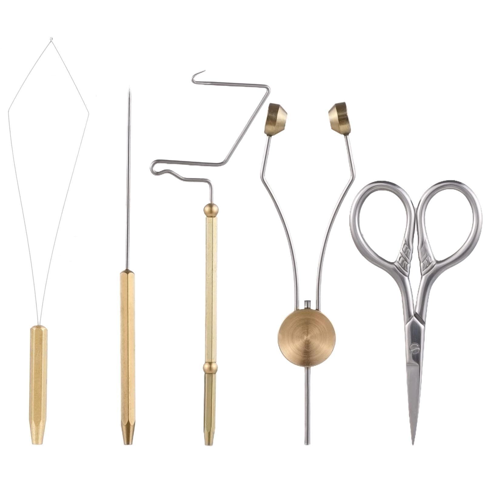 OUNA Fly Tying Tools Combo Kit Whip Finisher Bobbin Holder Bodkin Bobbin Threader for Fishing Lures