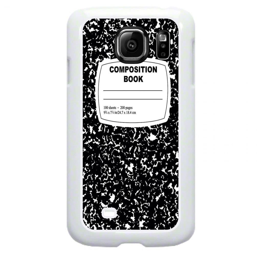 Composition Notebook- Protective White Plastic Case for The Samsung Galaxy s6 Edge Phone (Not Compatible with The Standard Galaxy s6)