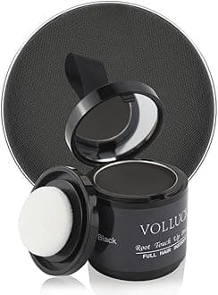 Root Touch up Powder, Instant Hairline Powder for Thinning Areas and Gray Hair Coverage, Natural and Non-greasy Root Cover up for Women and Men (Black, 0.35 Ounce)
