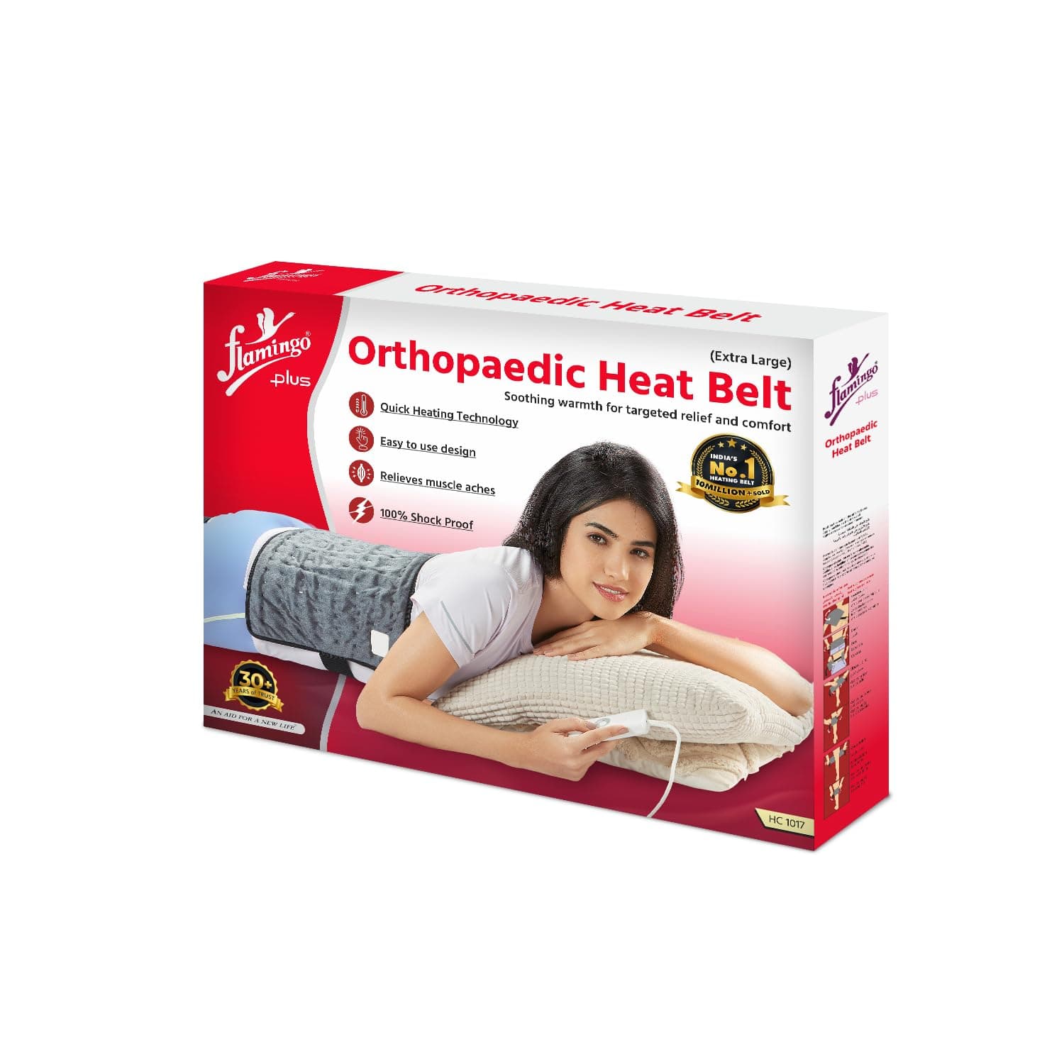 - Flamingo Plus Orthopaedic Heating Pad - EXTRA LARGE SIZE for Back Pain & Period Cramps Relief – Heat Belt with Temperature Controller | 2-Years Warranty | For Women, Parents & Loved Ones