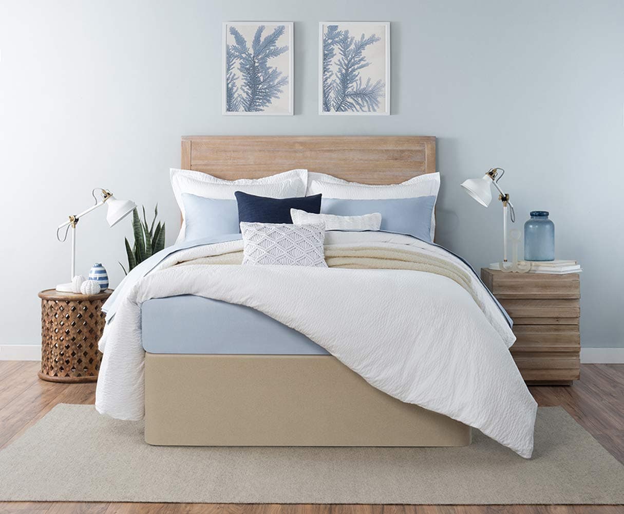 Circa Bed Wrap, Modern Bed Skirt Alternative with Bamboo Core, Rice Paper, Full