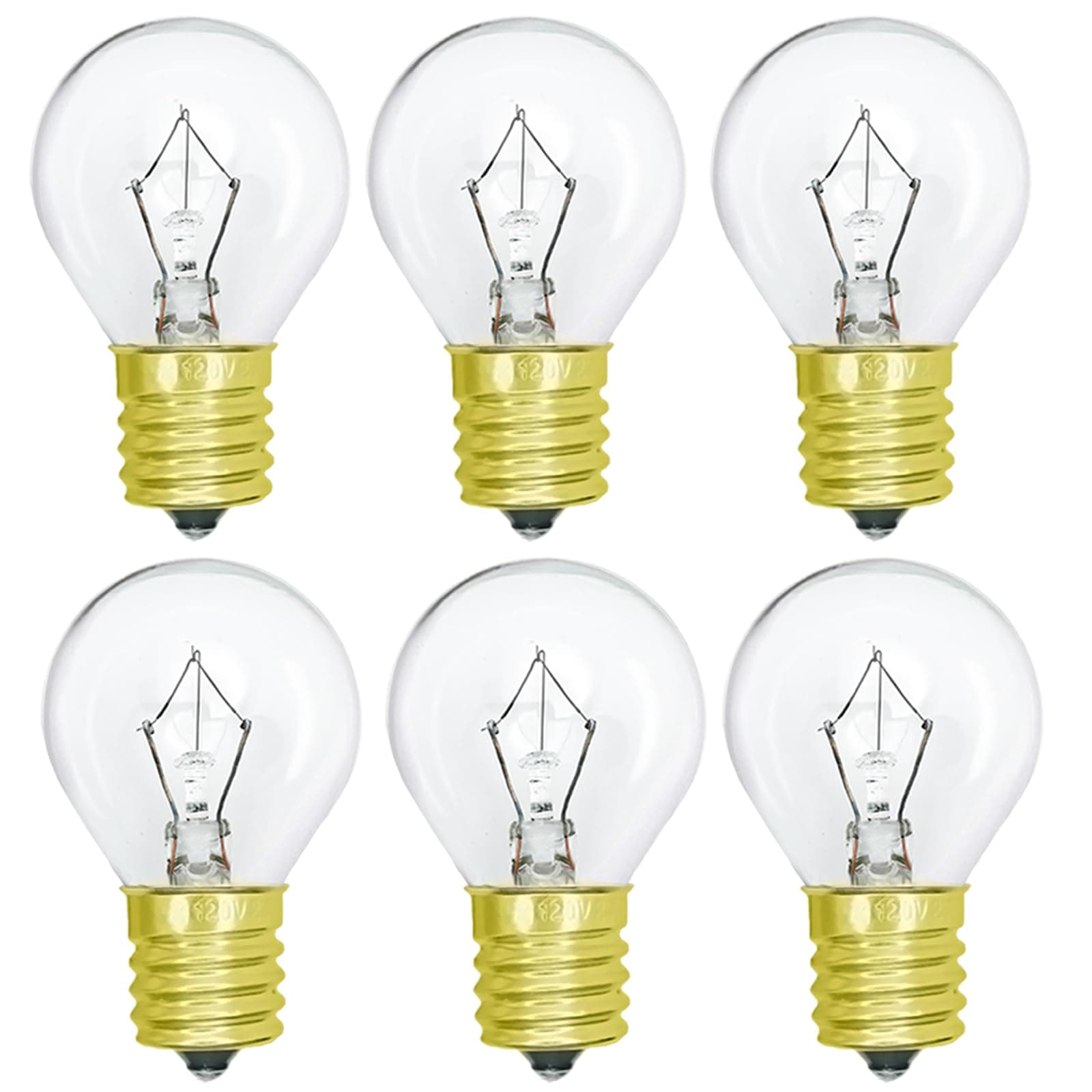 Lava Lamp Light Bulb 25W S11 E17 Base Replacement Bulbs for 14.5 Inch Lava Lamps and Glitter Lamps,120 Volt,Dimmable,2700K Warm White,6 Pack