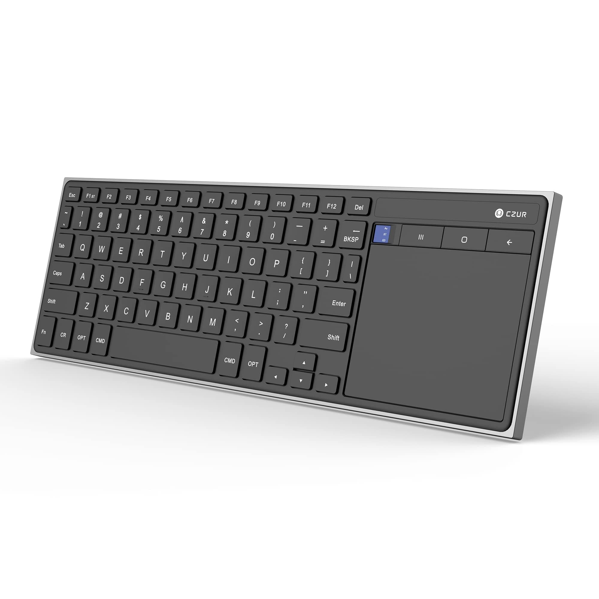 CZUR Rechargeable Bluetooth Keyboard with Touchpad, Portable Computer Keyboard with Trackpad, Wireless Ultra Slim Keyboard for PC/Laptop/Tablet/Phone, for Windows/Android(Not for Mac/iOS)