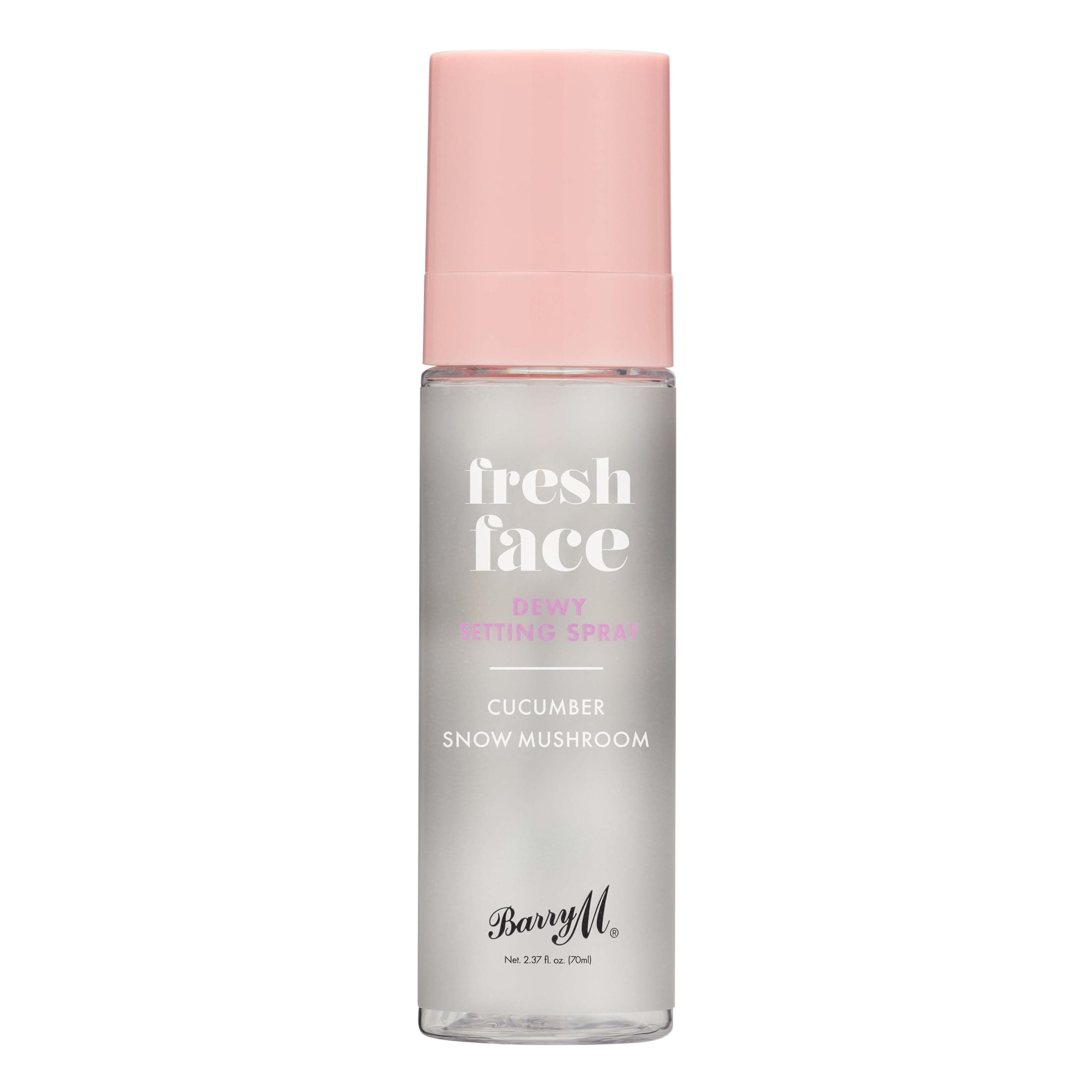 Barry M Fresh Face Dewy Finish Setting Spray, Long-lasting, Formulated with Hydrating Cucumber Extract and Moisturising Snow Mushroom, Clear