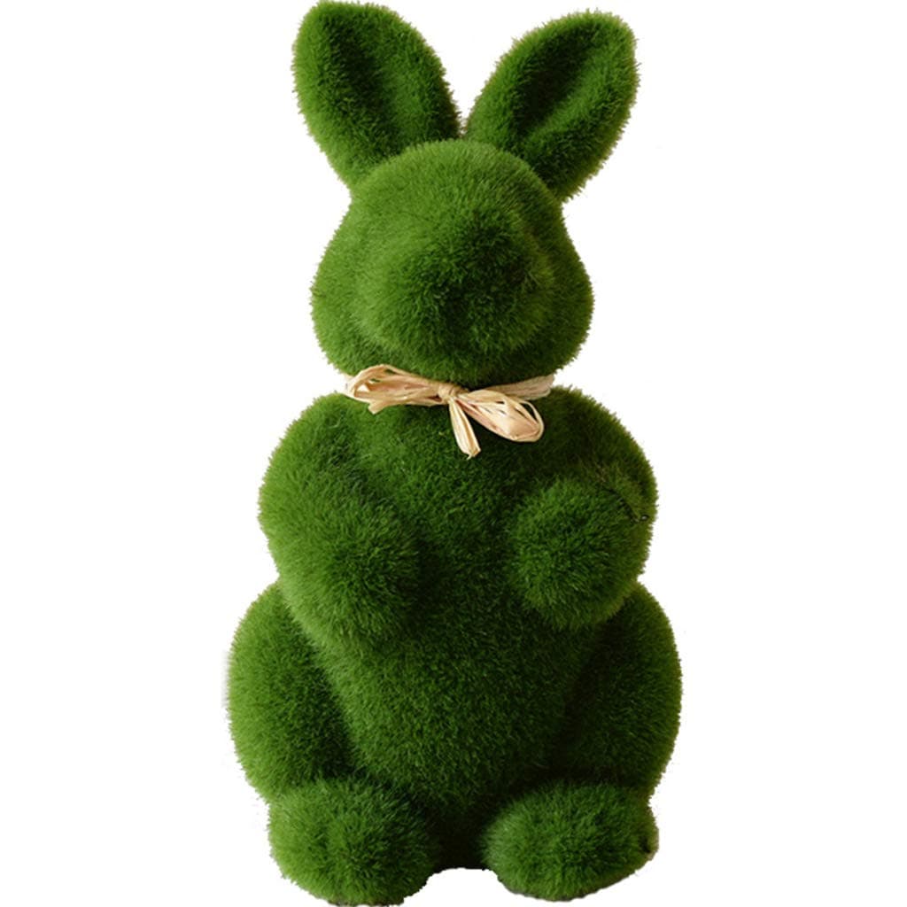 IncdnnLovely Handmade Moss Rabbit Artificial Turf Grass Easter Bunny Home Office Decor
