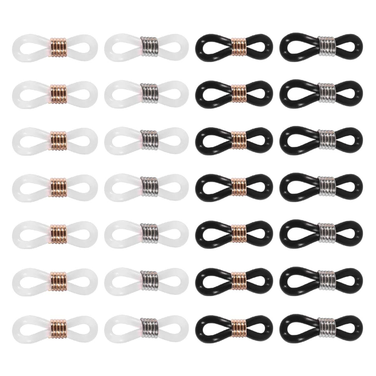 ULTNICE 100pcs Eyeglass Chain Ends Adjustable Rubber Ends Connectors for Eye Glasses Holder Necklace Chain