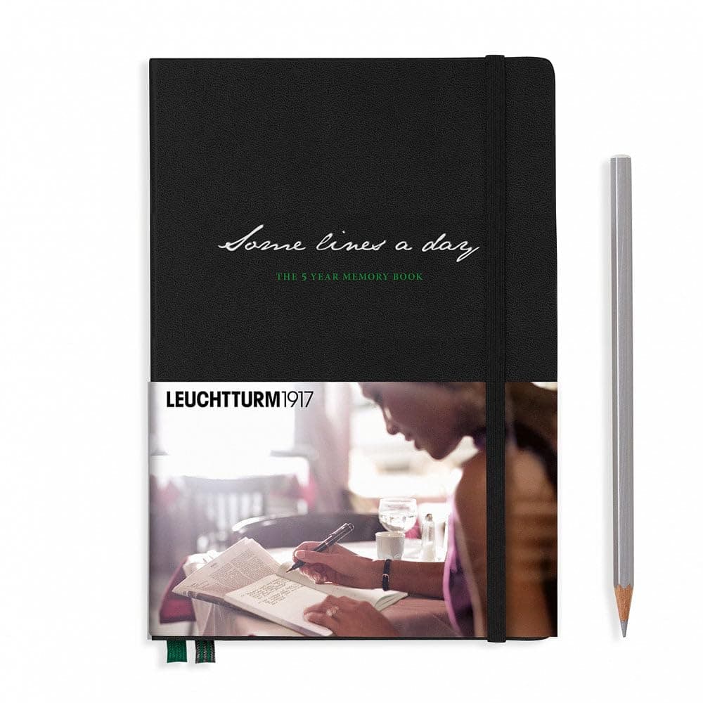 Some Lines A Day - 5 Year Memory Notebook - Hardcover Journal 366 Pages for 5 Years of Entries (Black)
