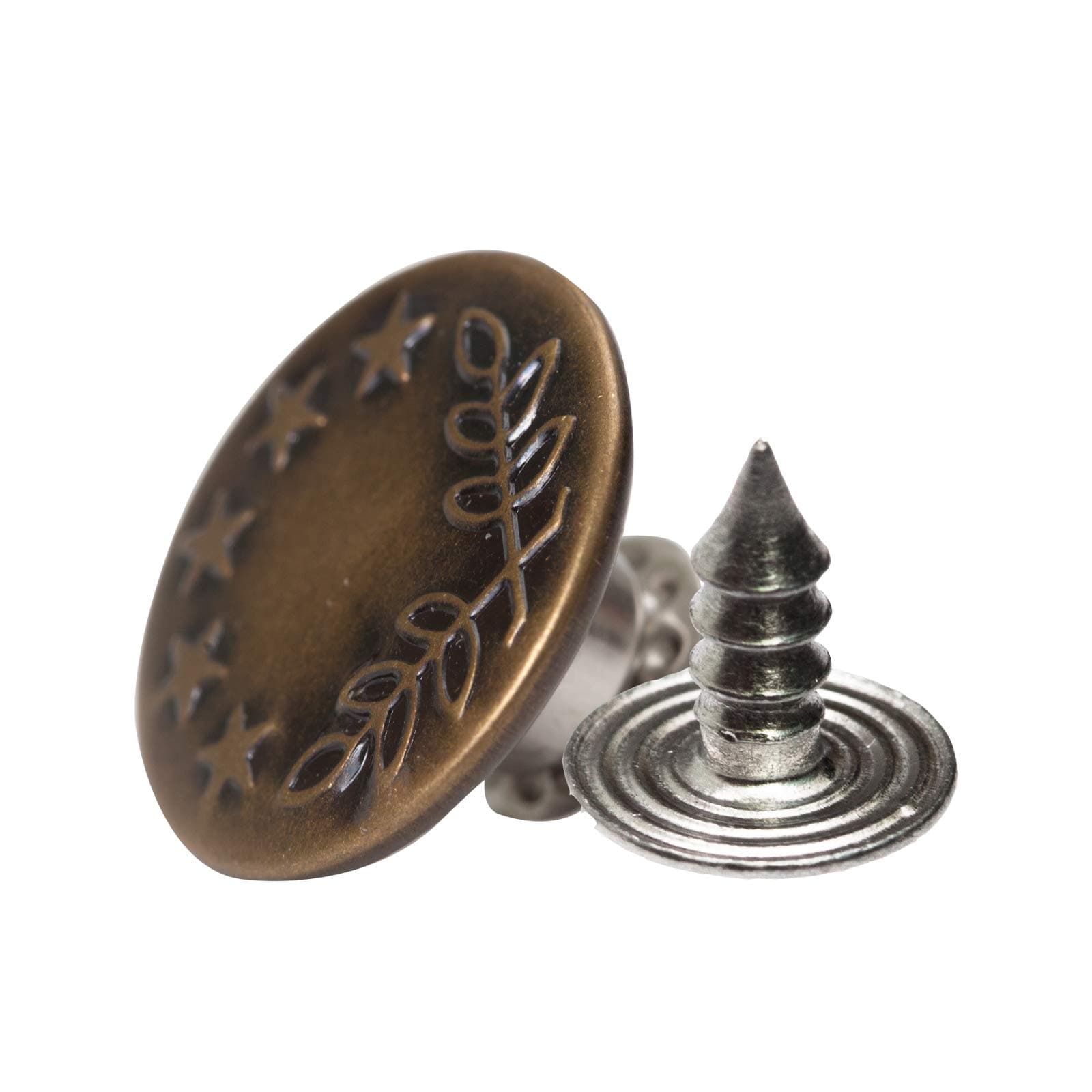 20 Sets 17mm Replacement Jeans Buttons Pants Metal Button Snap Denim Buttons Replacement Kit Suspender No Sew Buttons with Rivets