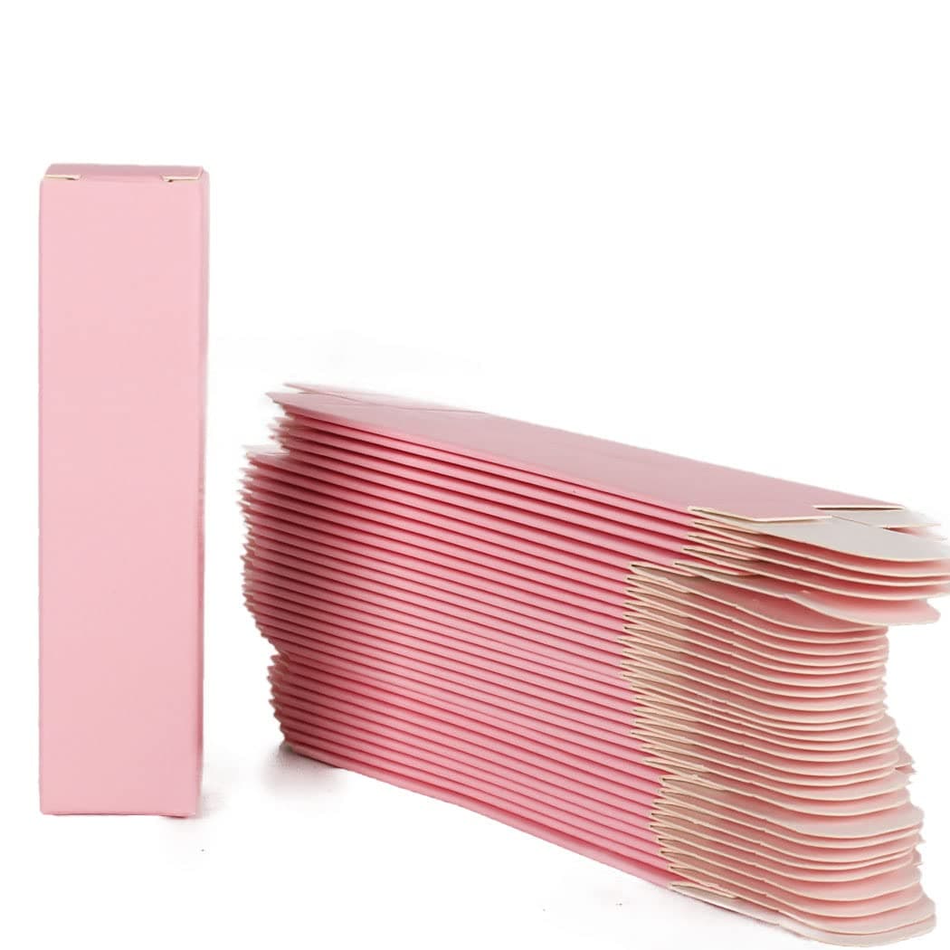 COSIDEA 50 PCS Empty Matte Pink Lip Gloss Boxes W22 xW22 xH92mm /0.87 * 0.87 * 3.62 inch, Cosmetic Perfume/Mascara Box Packaging for Small Business Wholesale, small Kraft Paper Box