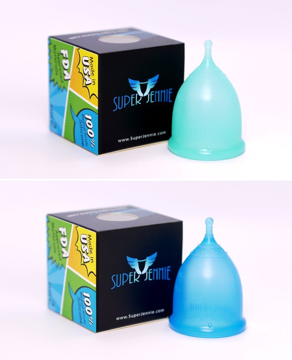 Menstrual Cup - Large Capacity Period Cup for Heavy Flow Sensitive Bladder Users, Soft, Flexible, Tampon Pad Alternative - Made in USA - 2 Pack (Small Teal)