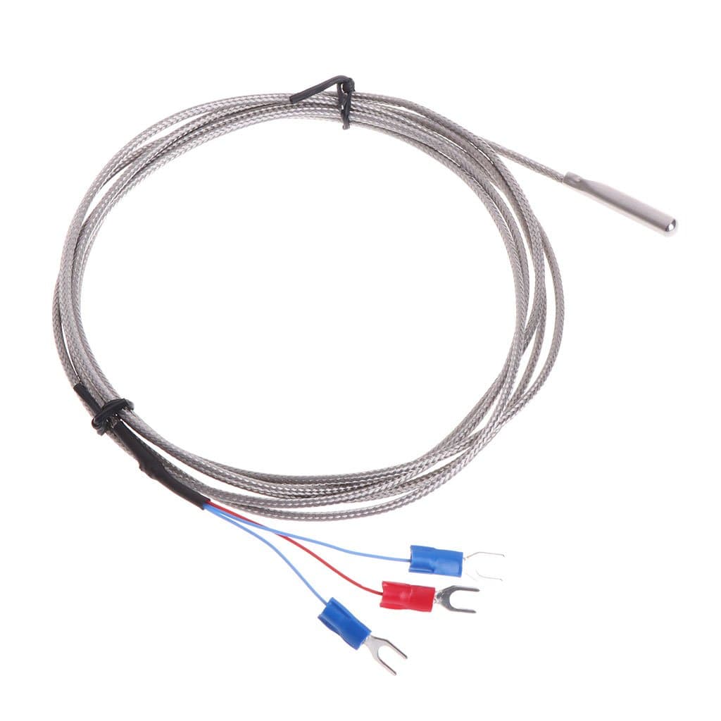 RTD PT100 Temperature Sensor Thermocouple with 2m 3 Cable Wires Stainless Steel Thermocouple Probe for -50~400°C Temperature Controller