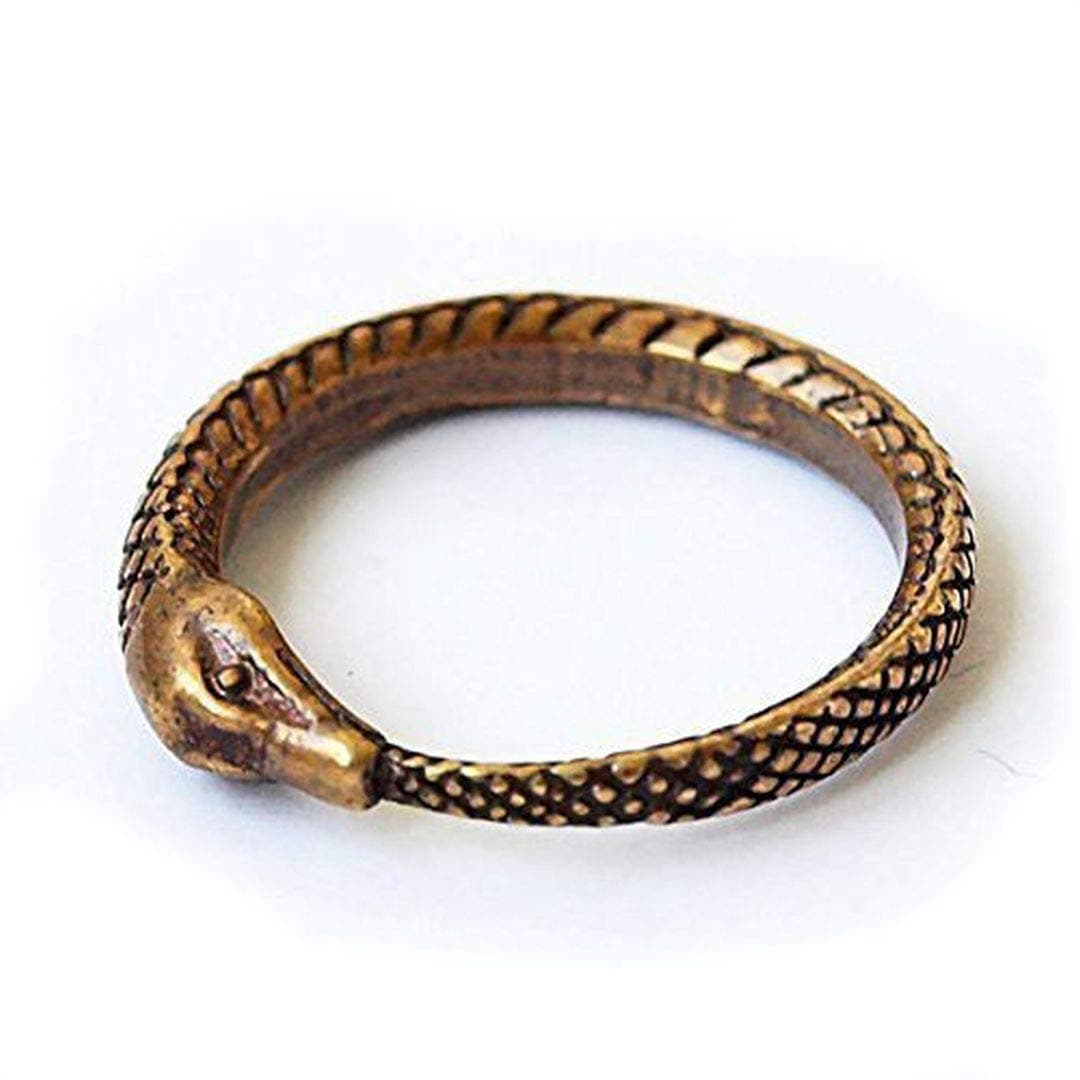 Snake eat tail (Uroboros) brass ring. Size 6.5