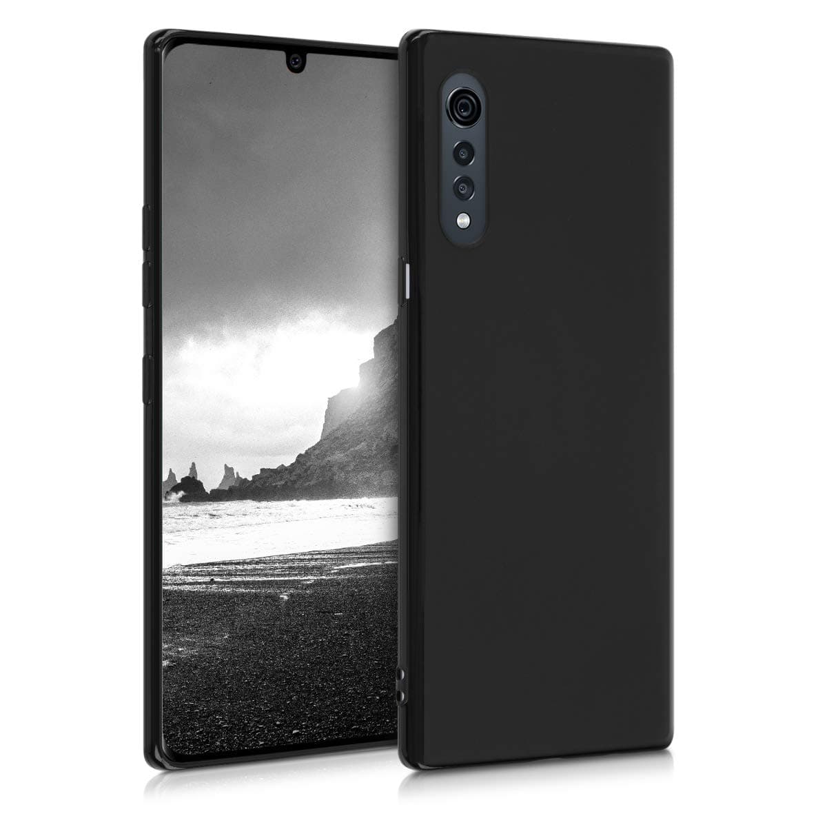 kwmobile Case Compatible with LG Velvet Case - Soft Slim Protective TPU Silicone Cover - Black Matte