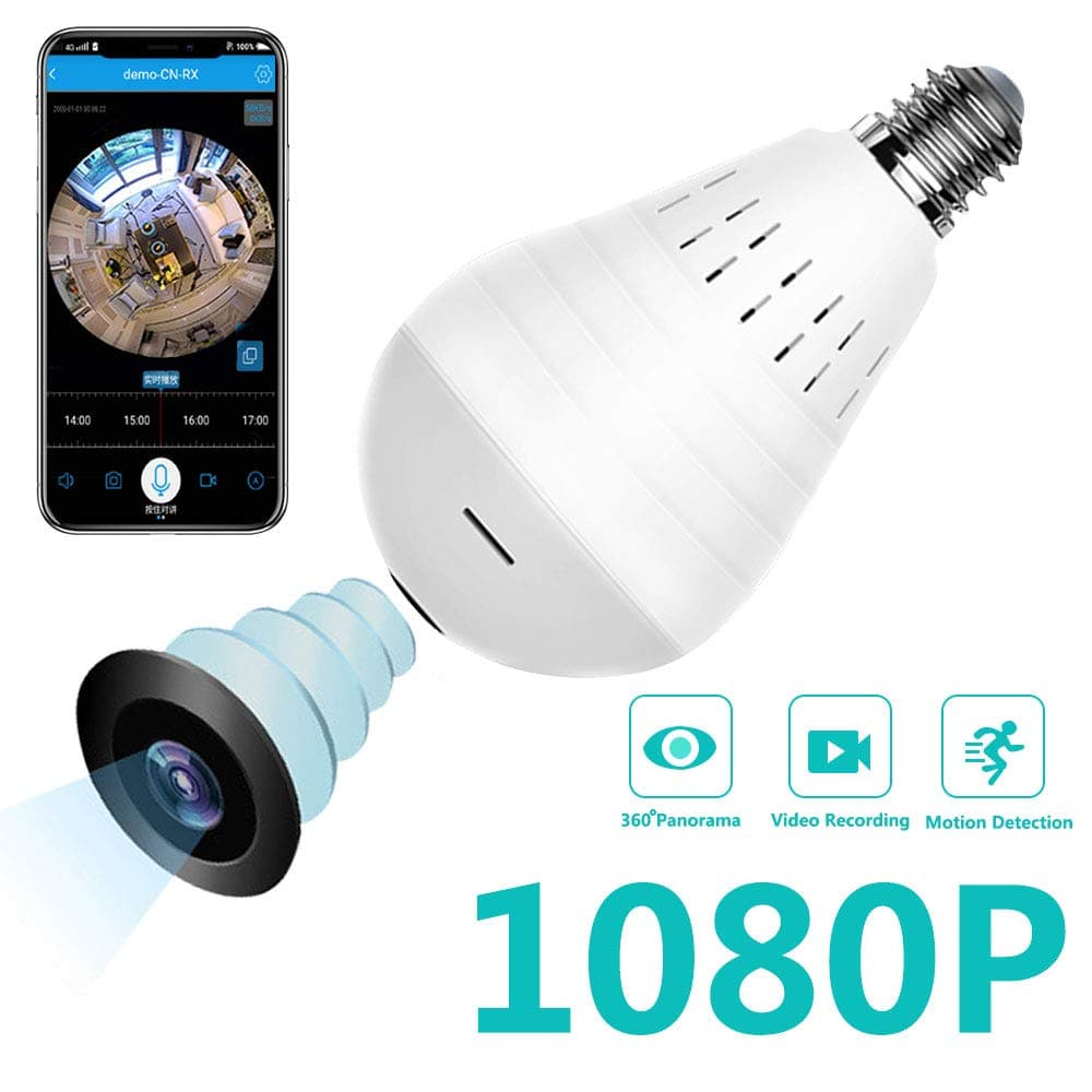 Light Bulb Camera, Include 32GB Card 960P WiFi Security Camera, HD Wireles IP LED Cam,Indoor/Outdoor Home Surveillance Cameras, Motion Detection, Night Vision (Light Bulb Camera Include 32GB Card)